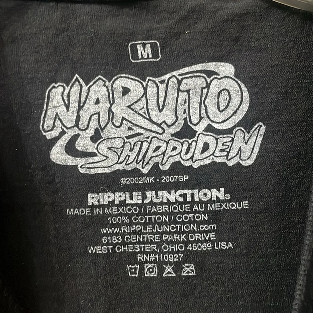 Naruto Shippuden Adult Black Tee Shirt Size Anime Kakashi Sasuke - Picture 5 of 7